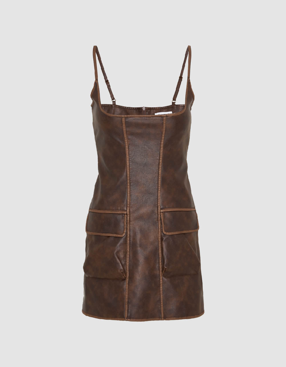 Sleeveless Vegan Leather A-Line Dress