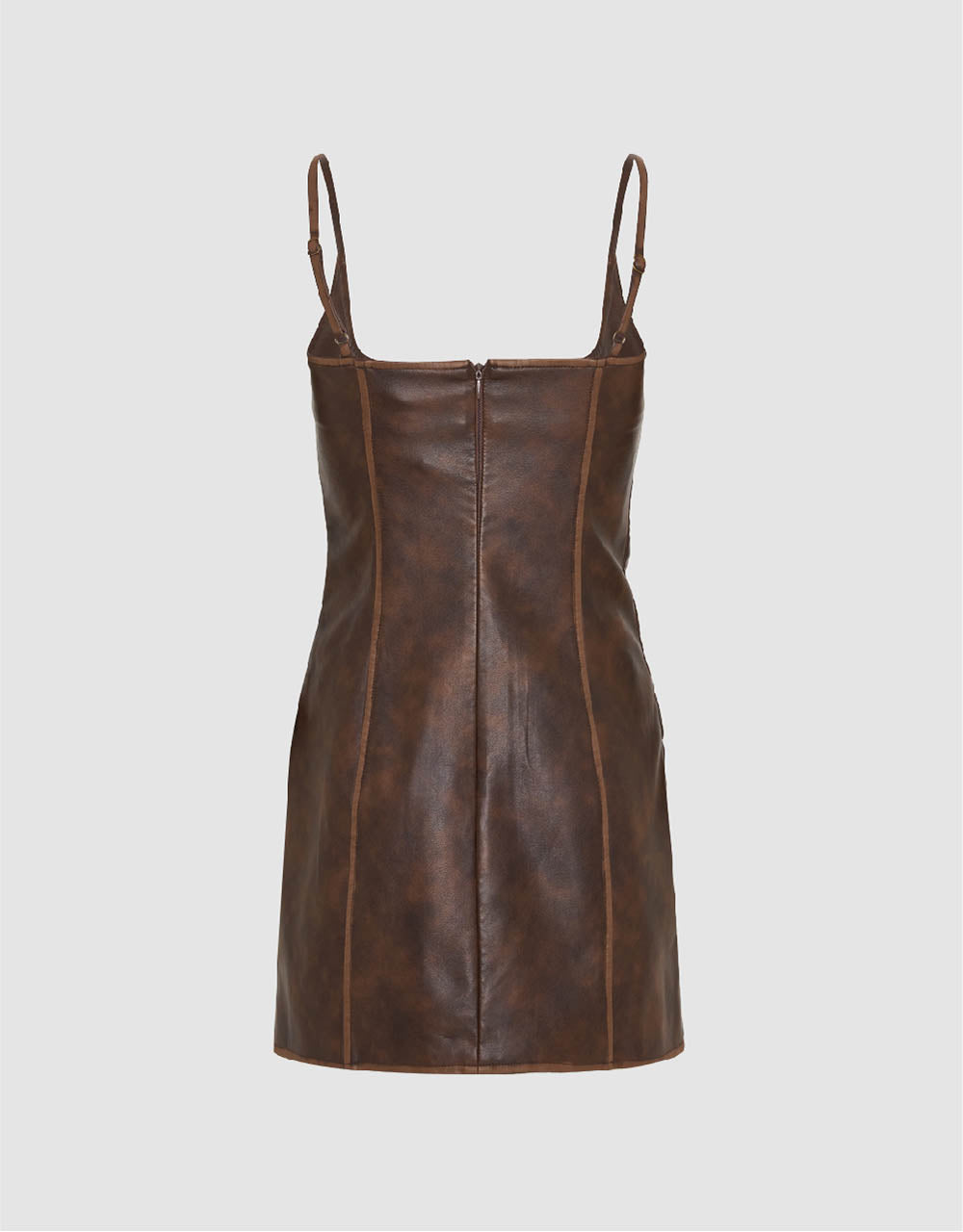 Sleeveless Vegan Leather A-Line Dress