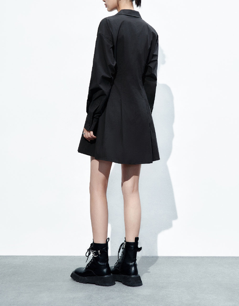 Lace Up Side Skater Shirt Dress