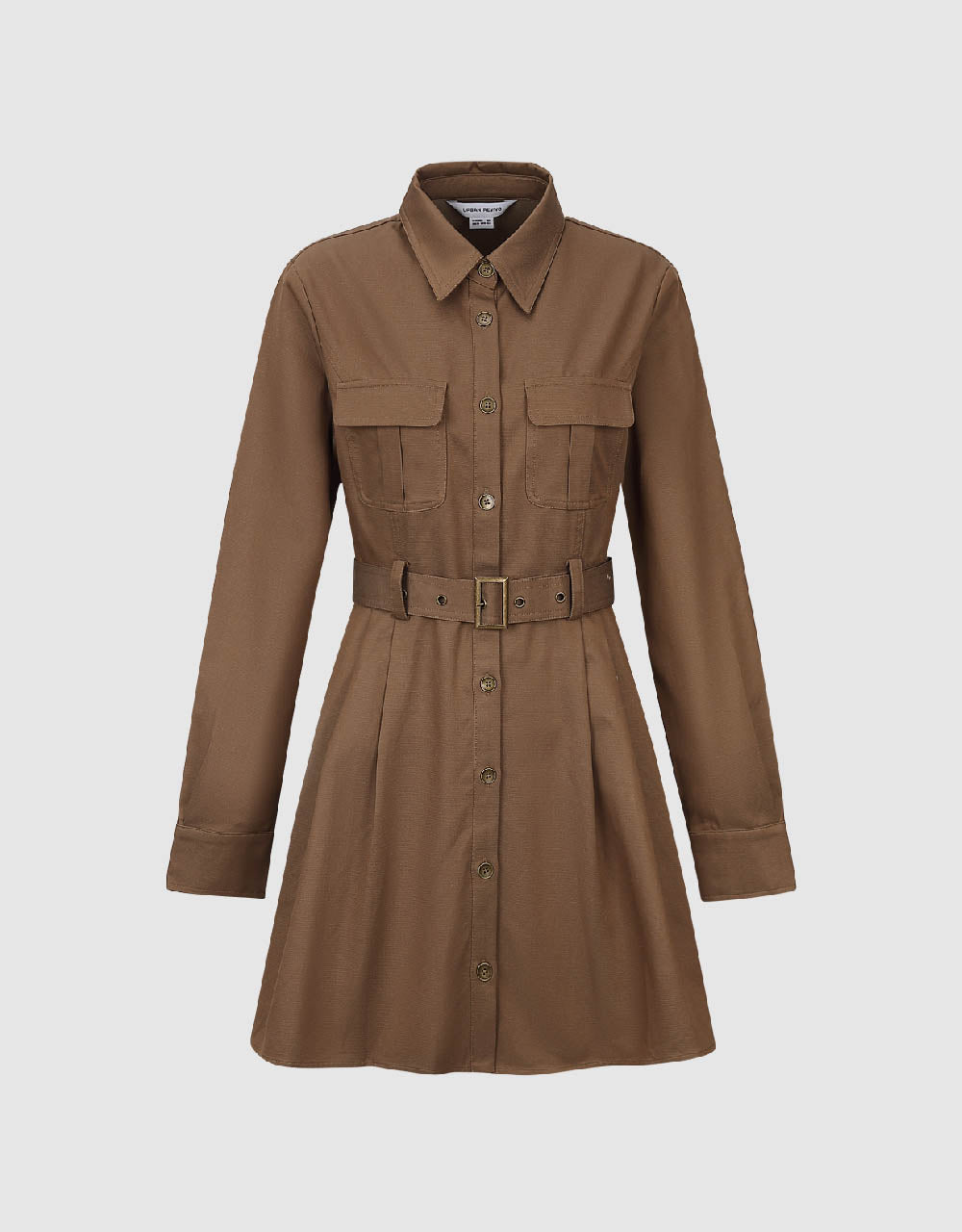 A-Line Shirt Dress With Belt