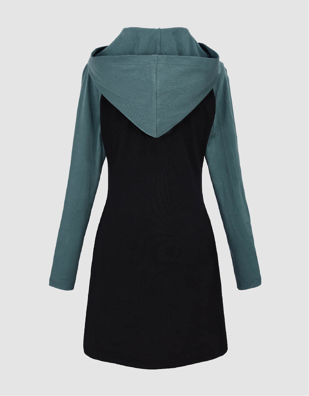 Raglan Sleeve Hooded Skinny Dress