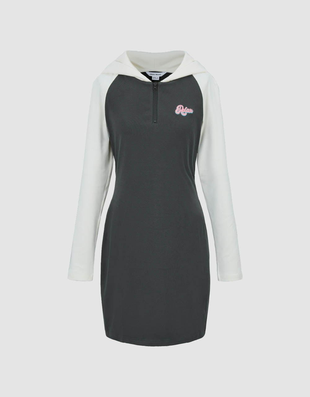 Raglan Sleeve Hooded Skinny Dress