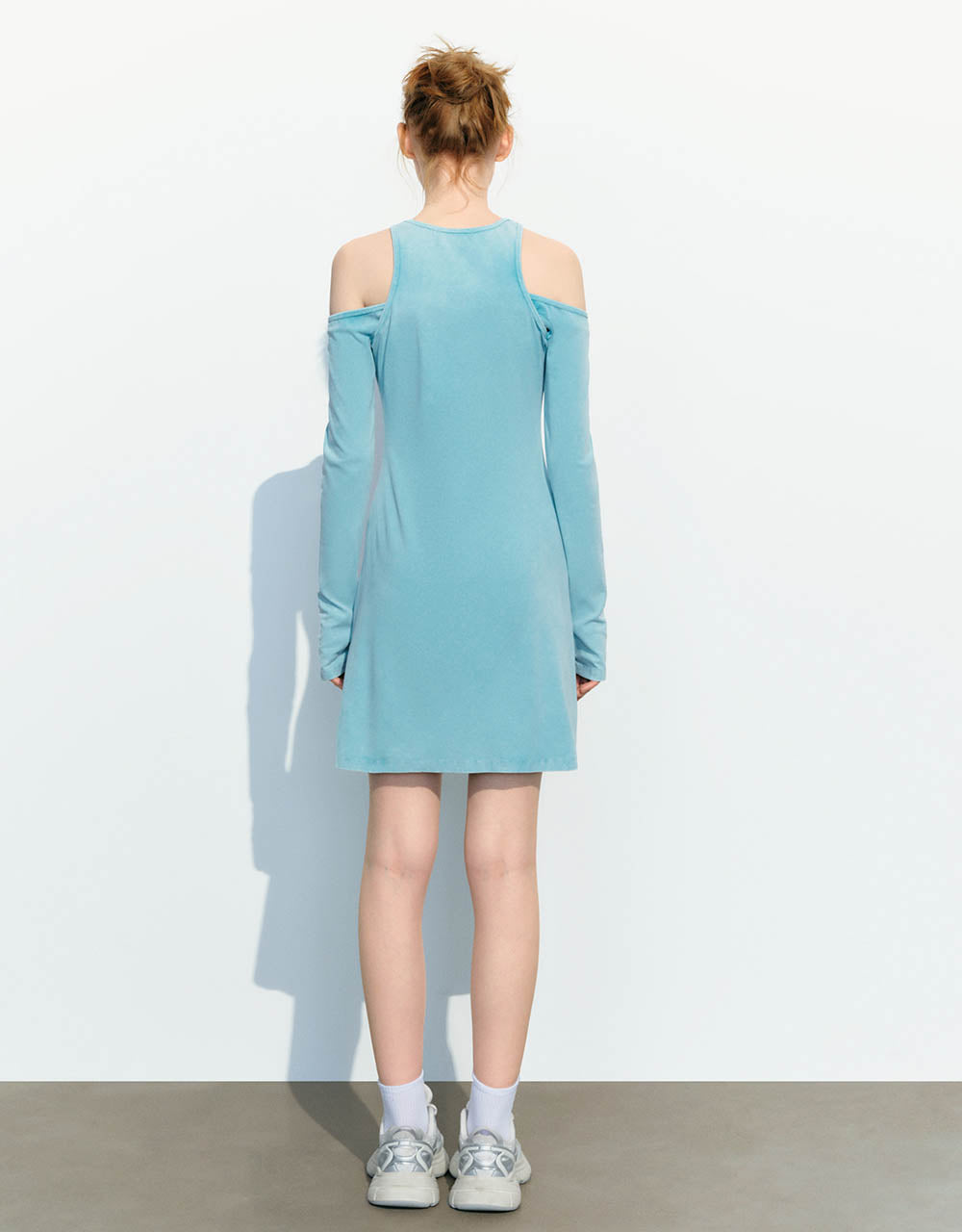 Cold Shoulder U Neck A-Line Dress