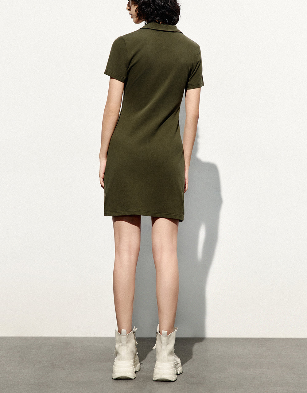 Lapel Knitted A-Line Dress