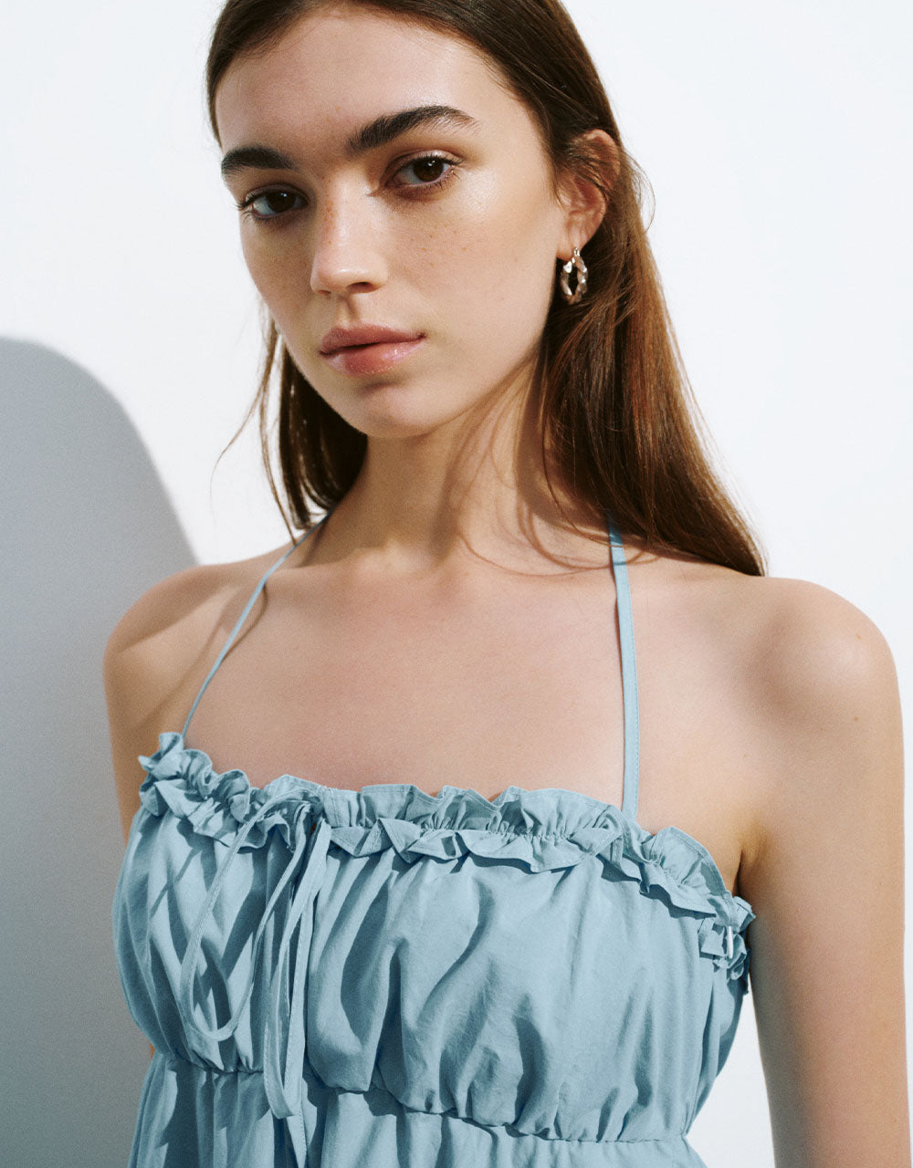 Halter Neck Off-Shoulder A-Line Dress