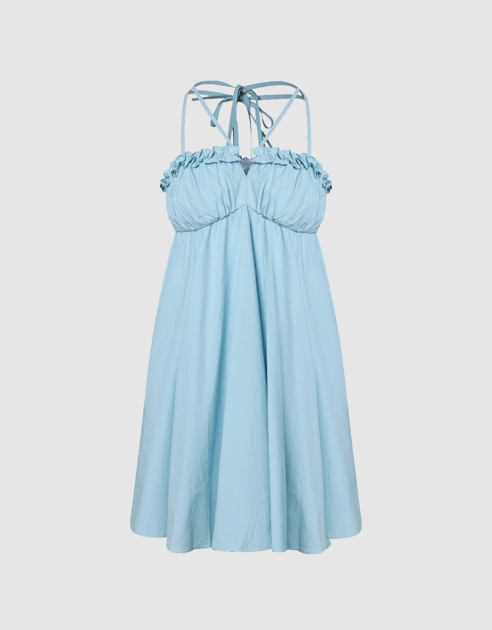 Halter Neck Off-Shoulder A-Line Dress