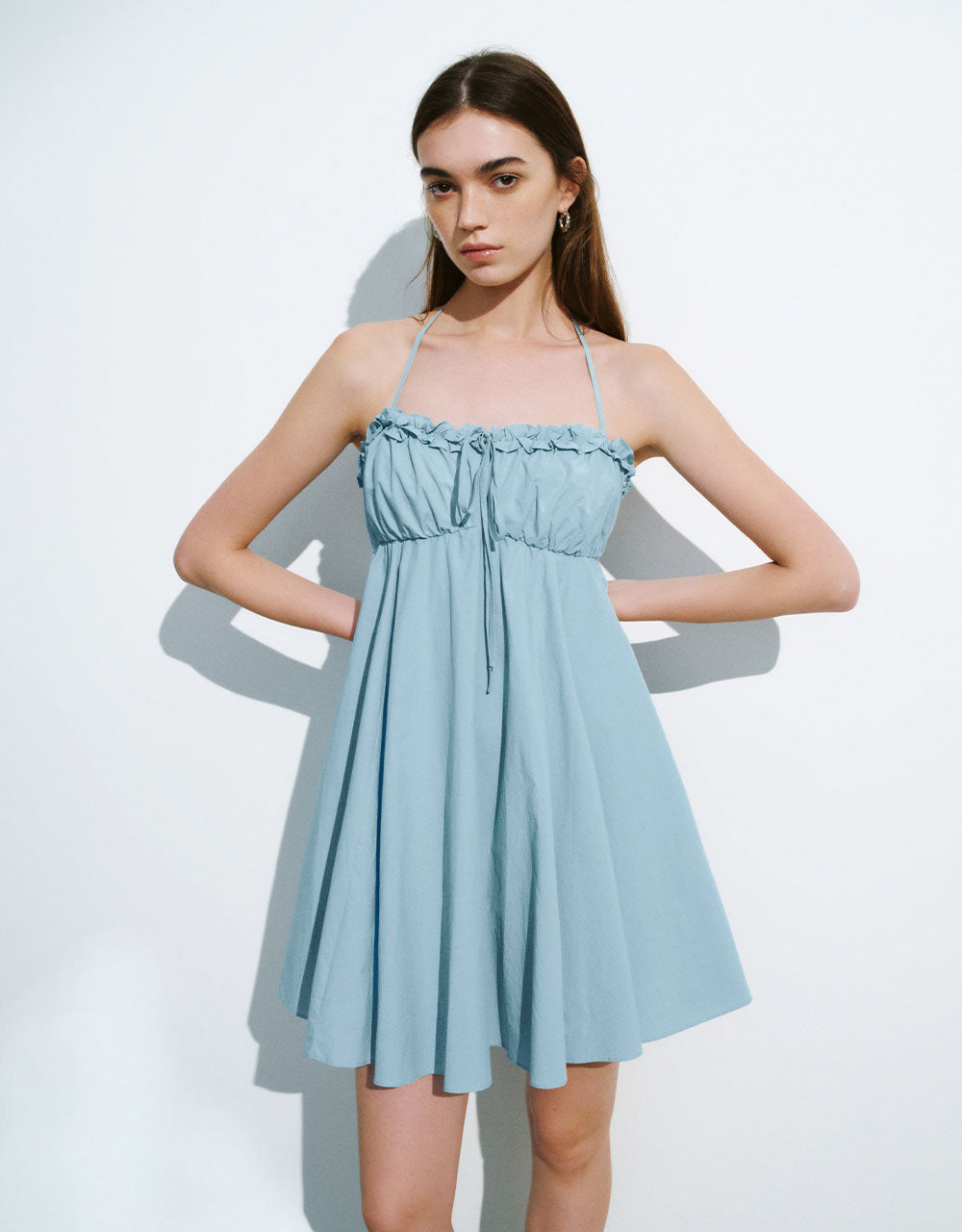 Halter Neck Off-Shoulder A-Line Dress