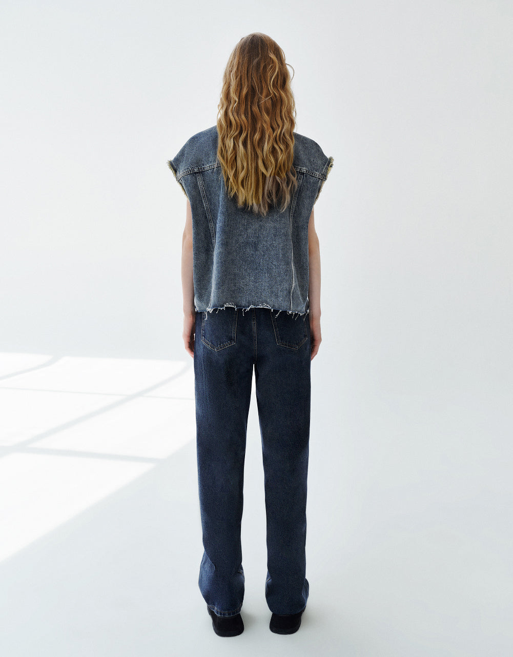 Raw Hem Denim Waistcoat