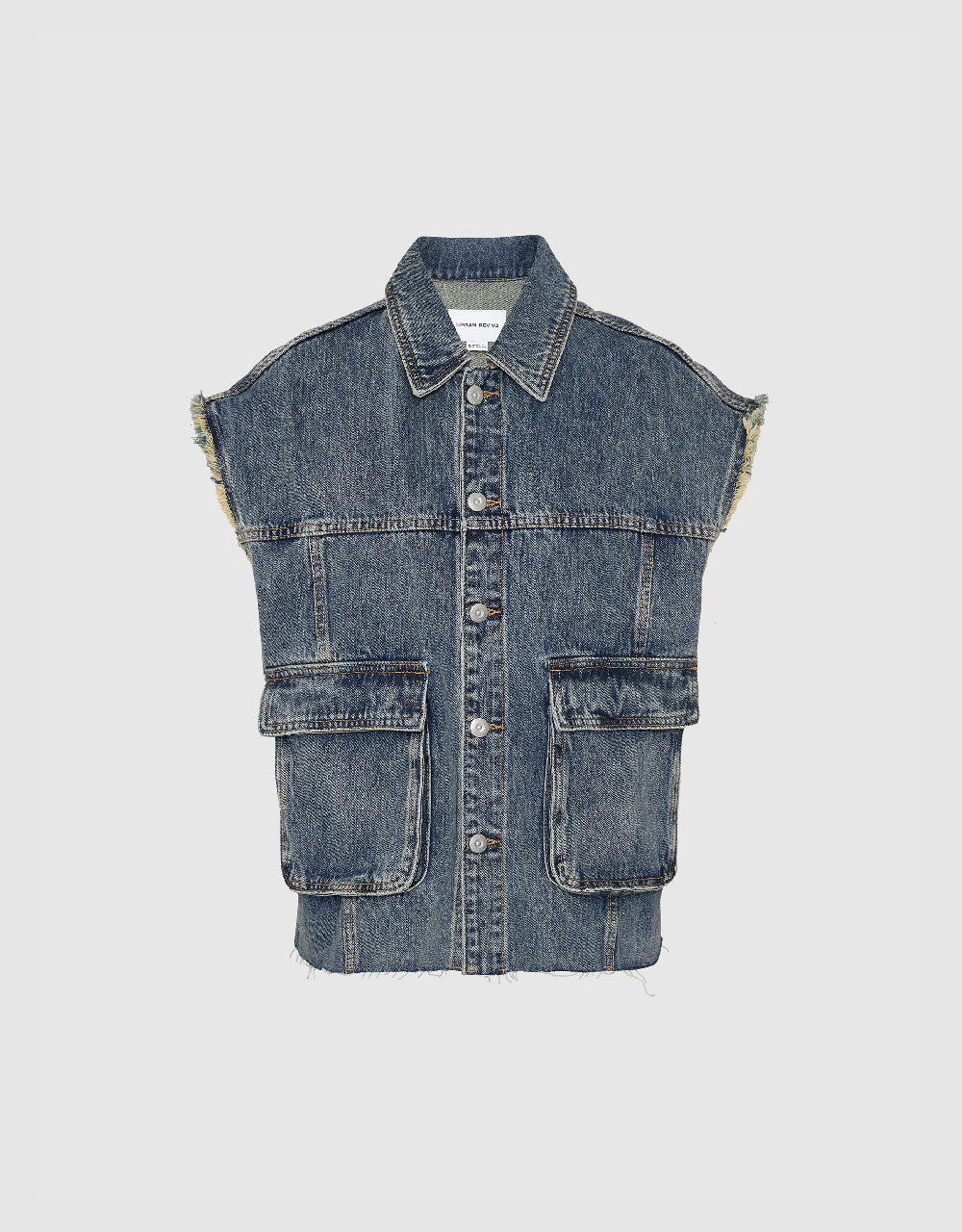 Raw Hem Denim Waistcoat