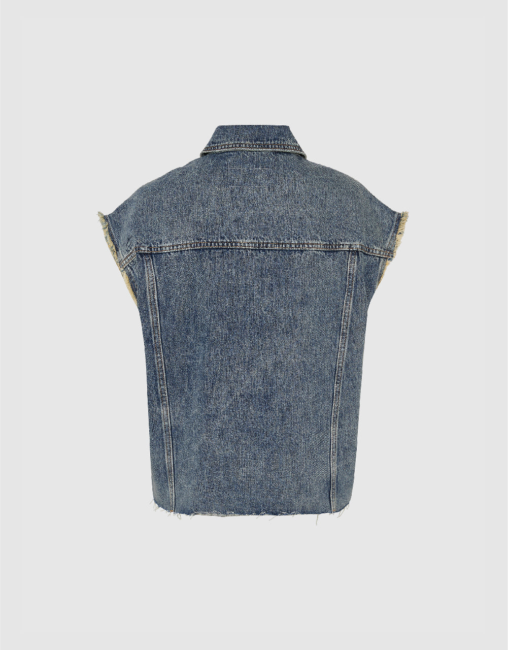 Raw Hem Denim Waistcoat