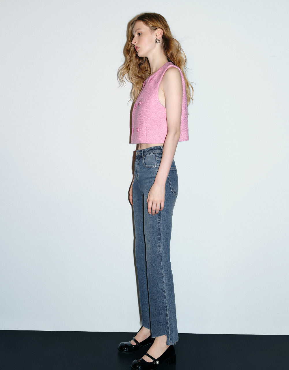 Raw Hem Flare Jeans