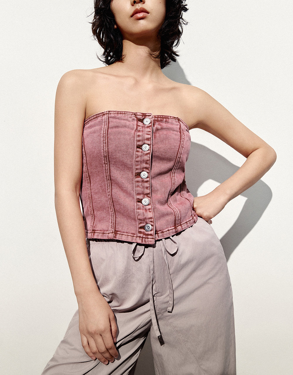 Off-Shoulder Denim Tube Top