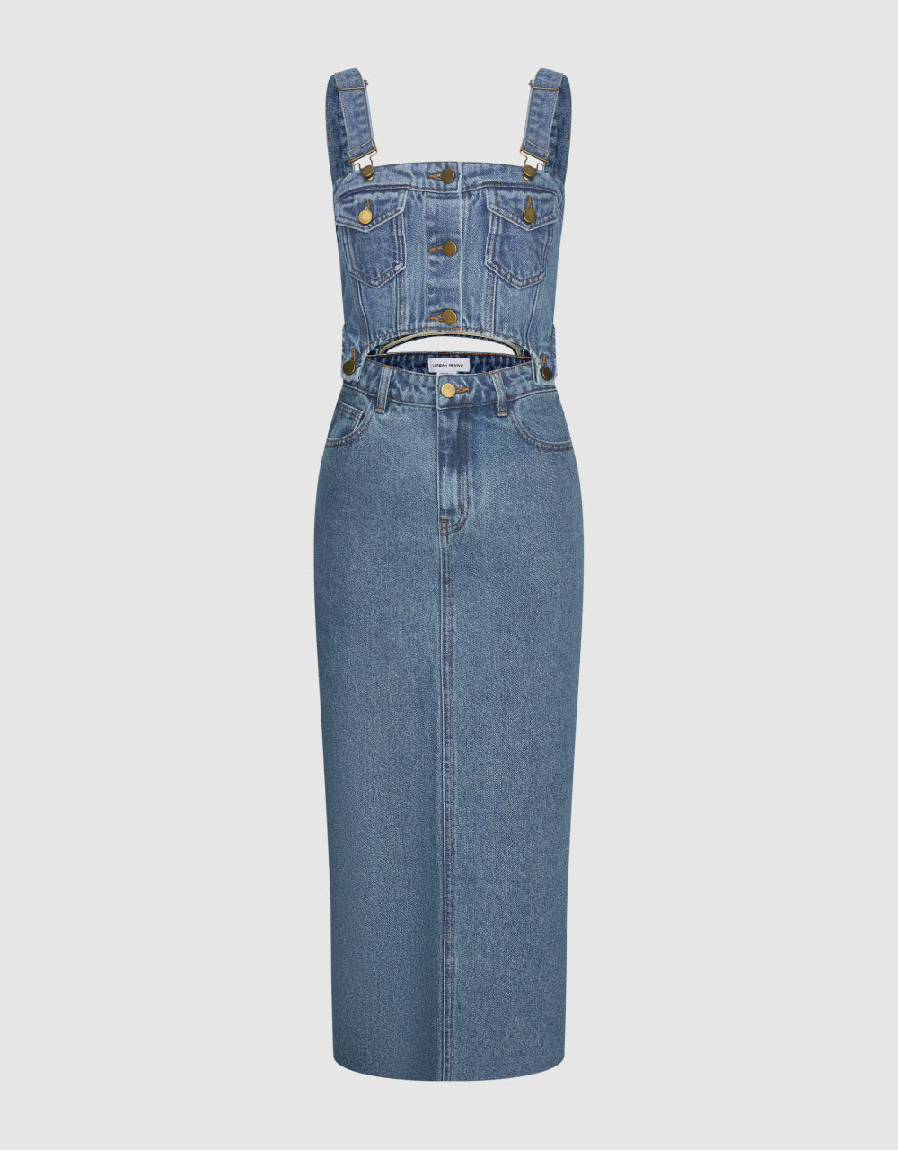 2 In 1 Denim Pinafore Dress