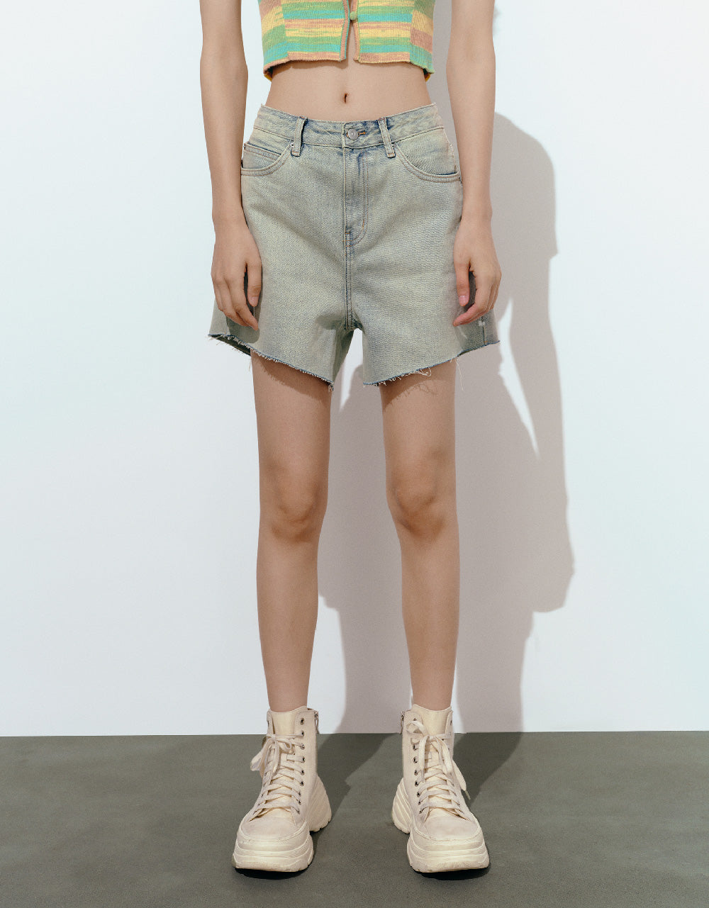 Raw Hem Denim Shorts