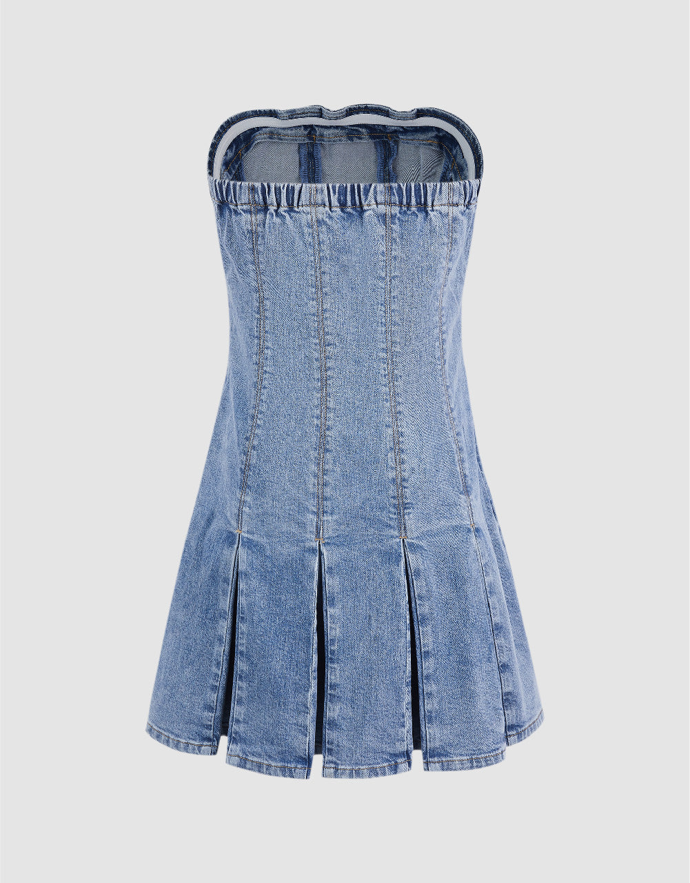 Sleeveless Off-Shoulder Denim Dress