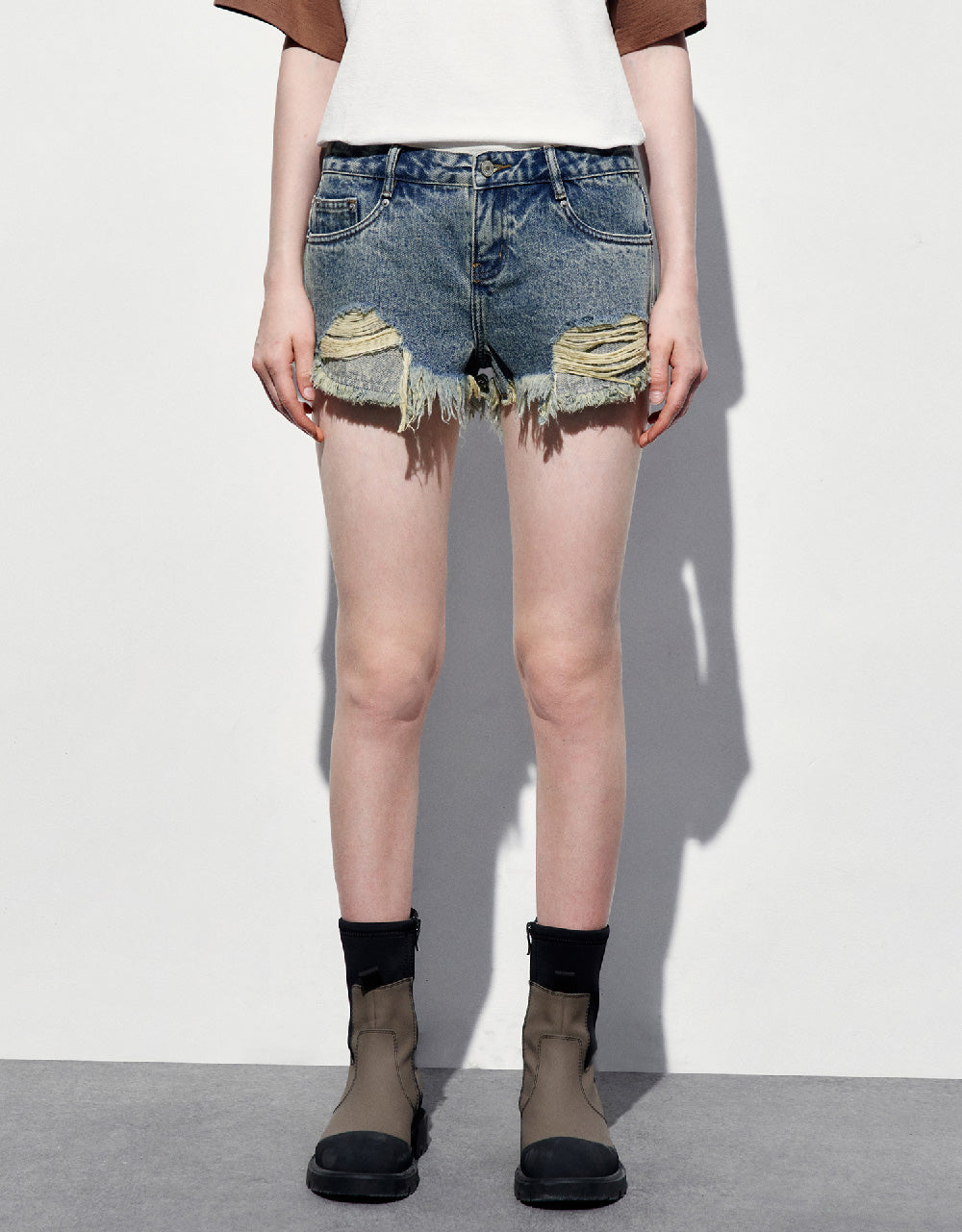 Raw Hem Denim Shorts