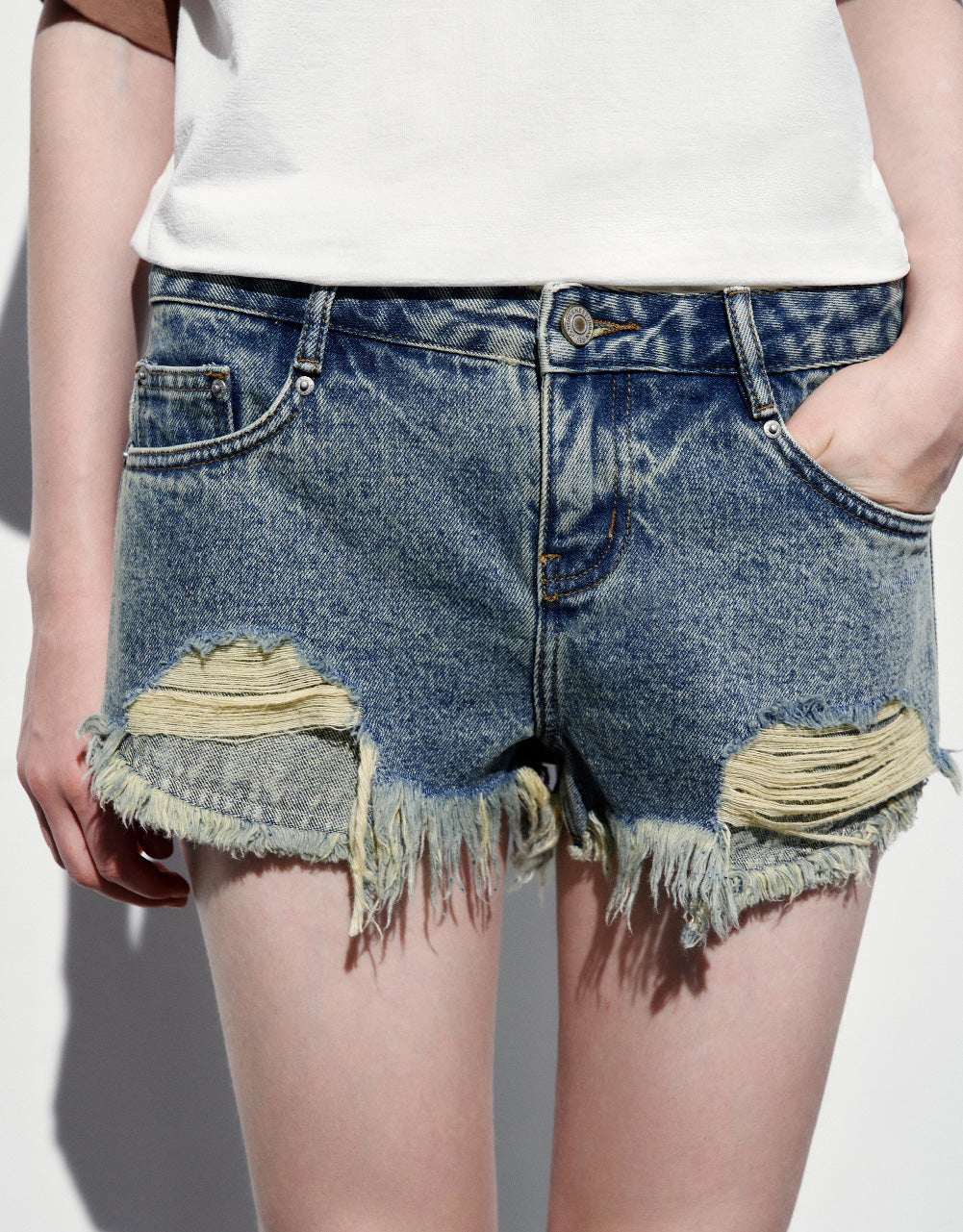 Raw Hem Denim Shorts