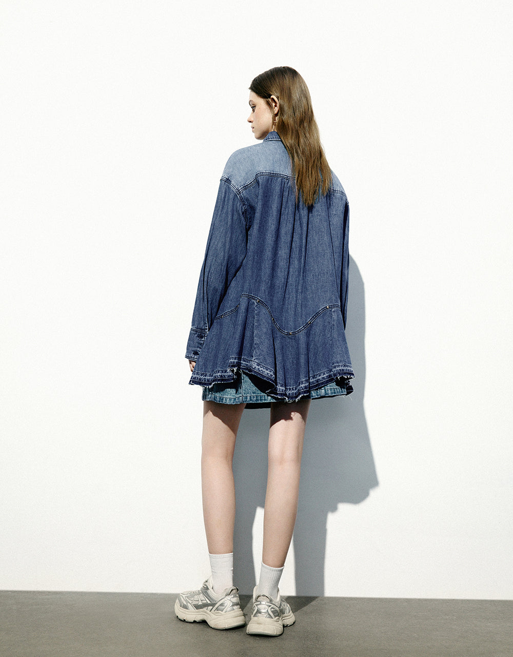 Button Up Loose Denim Shirt