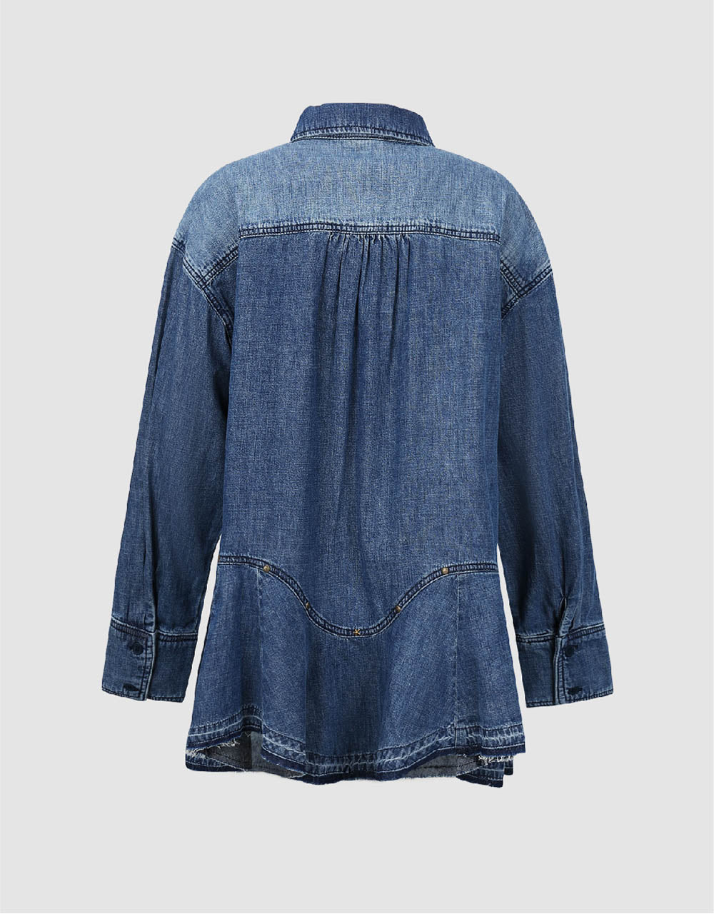 Button Up Loose Denim Shirt