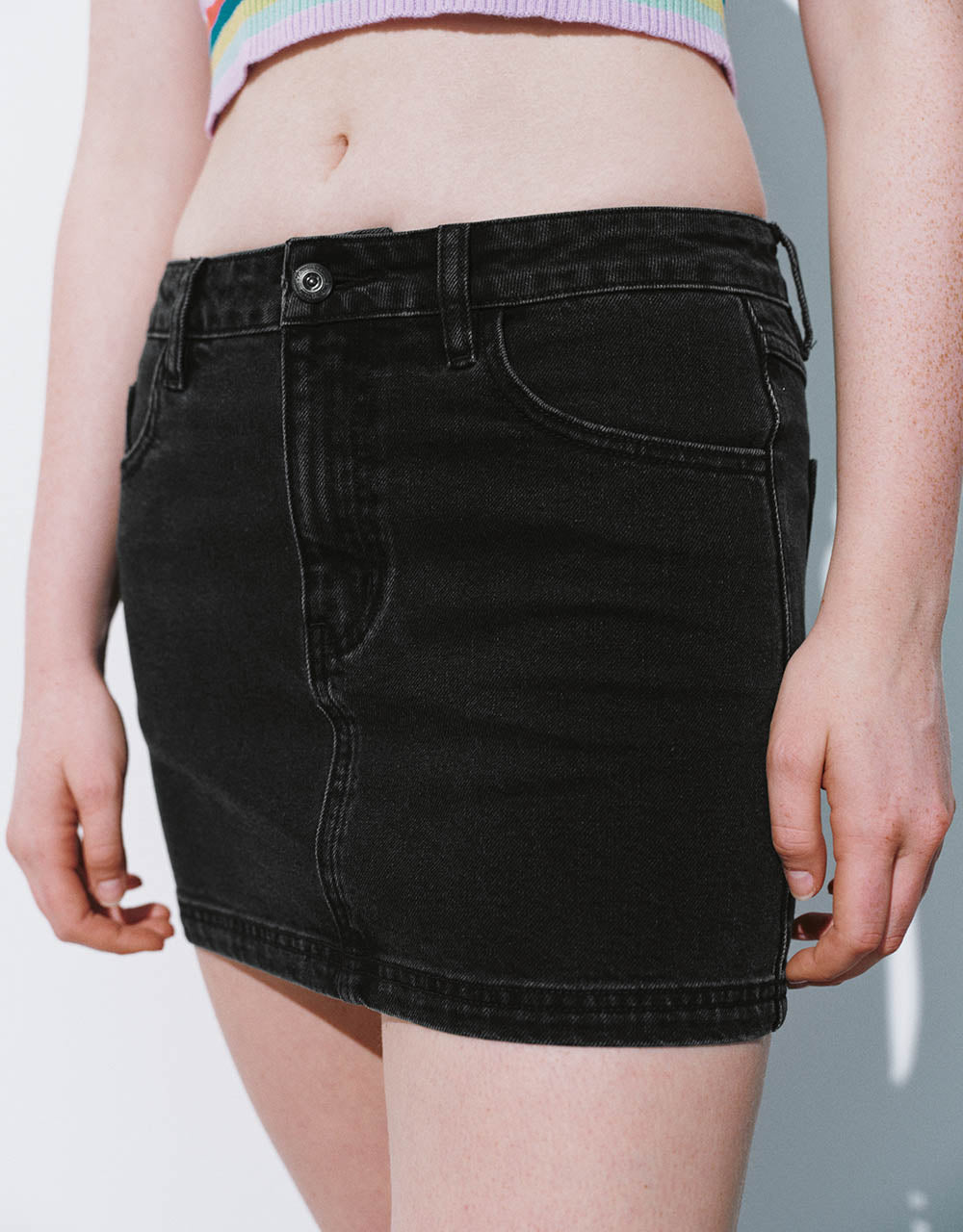 Mini Straight Denim Skirt