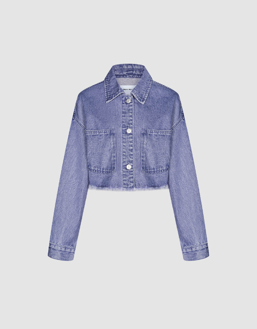 Cropped Gradient Denim Jacket