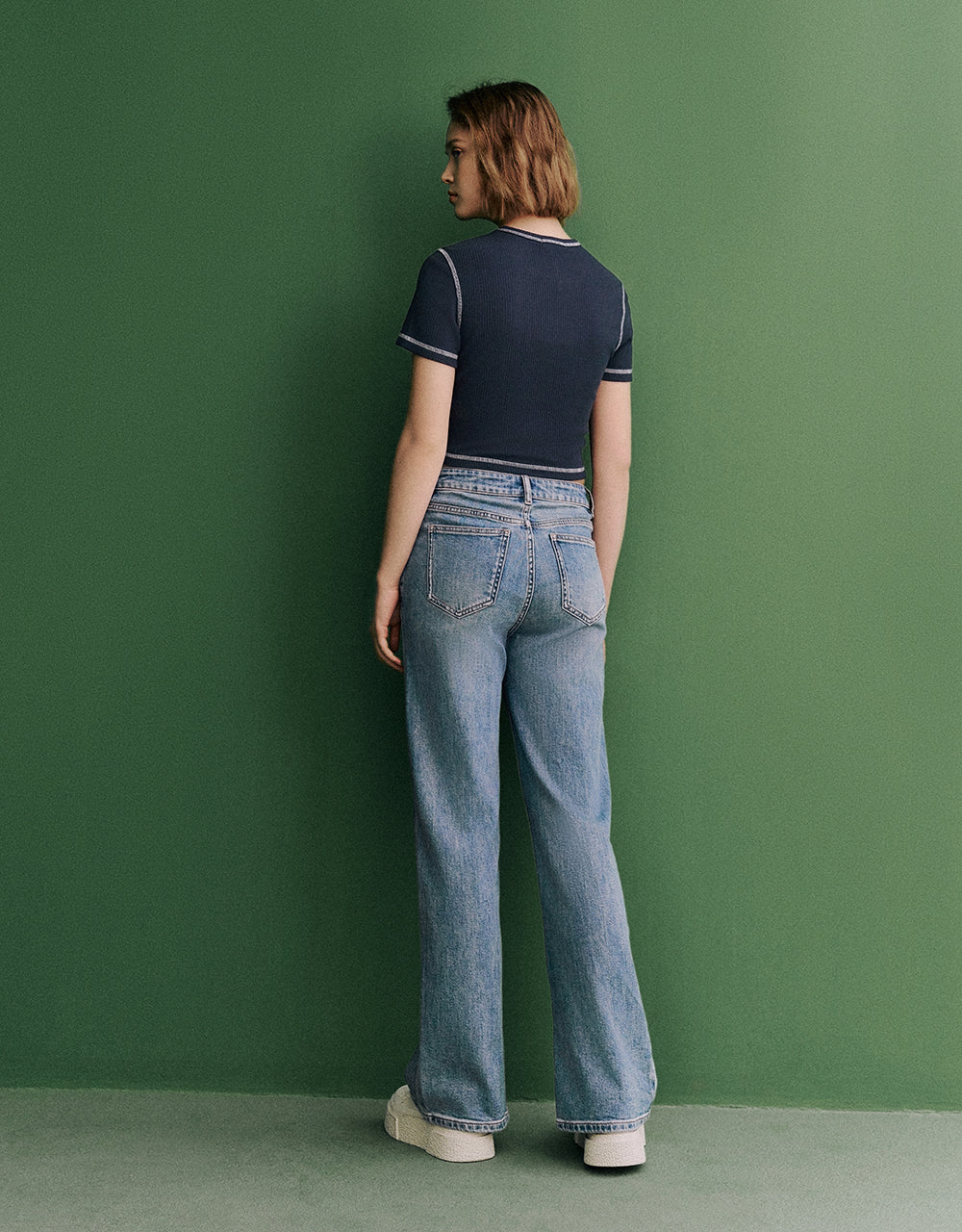 Split Hem Straight Jeans