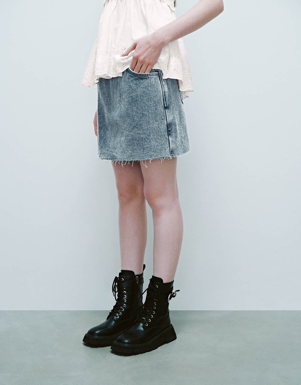 Mini A-Line Denim Skirt