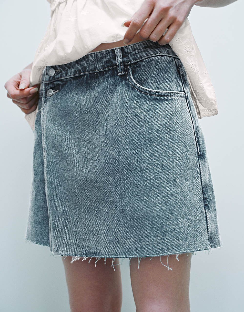 Mini A-Line Denim Skirt