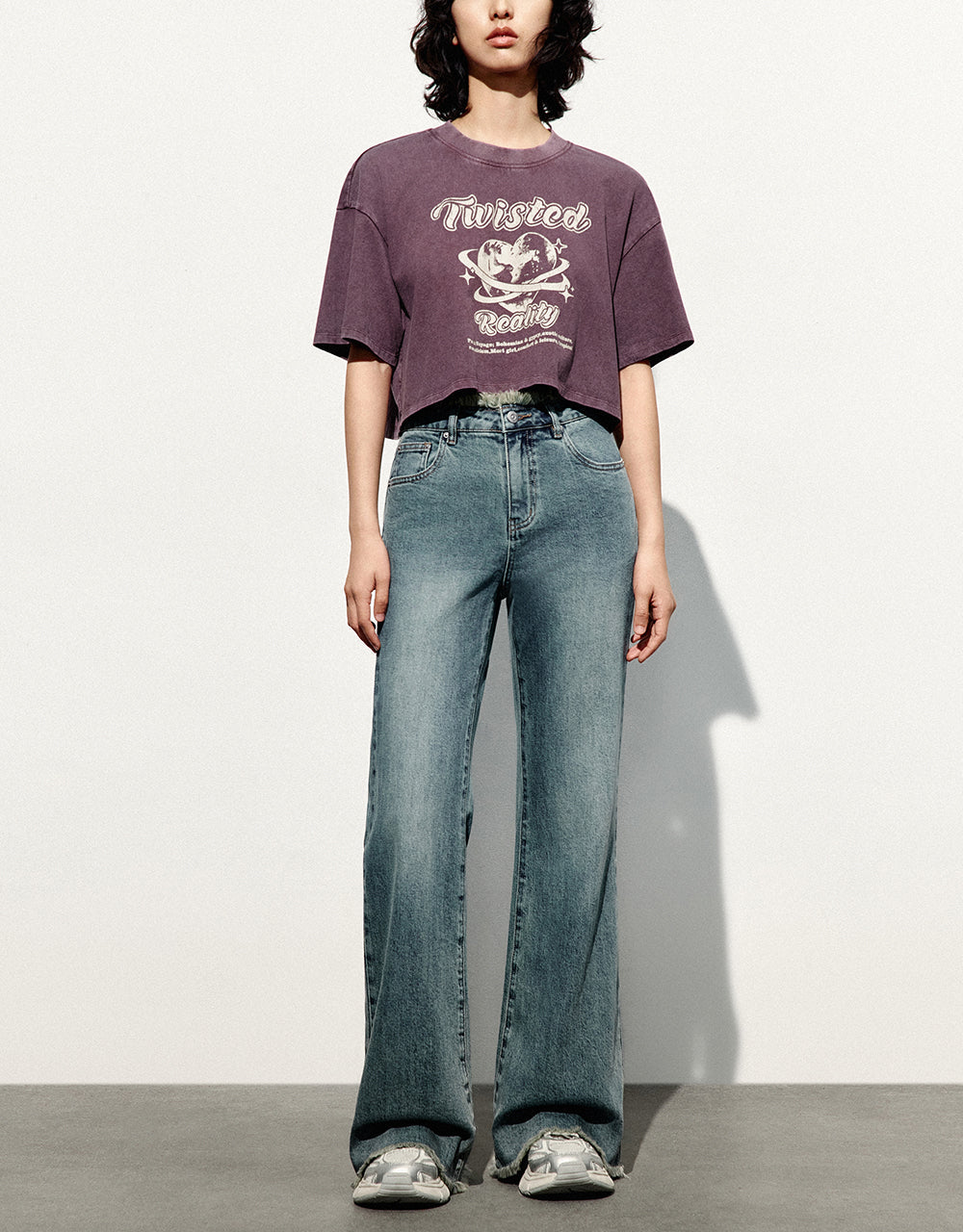 Raw Hem Flare Jeans