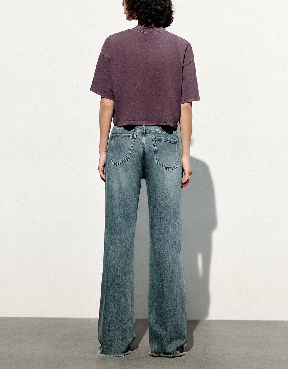 Raw Hem Flare Jeans