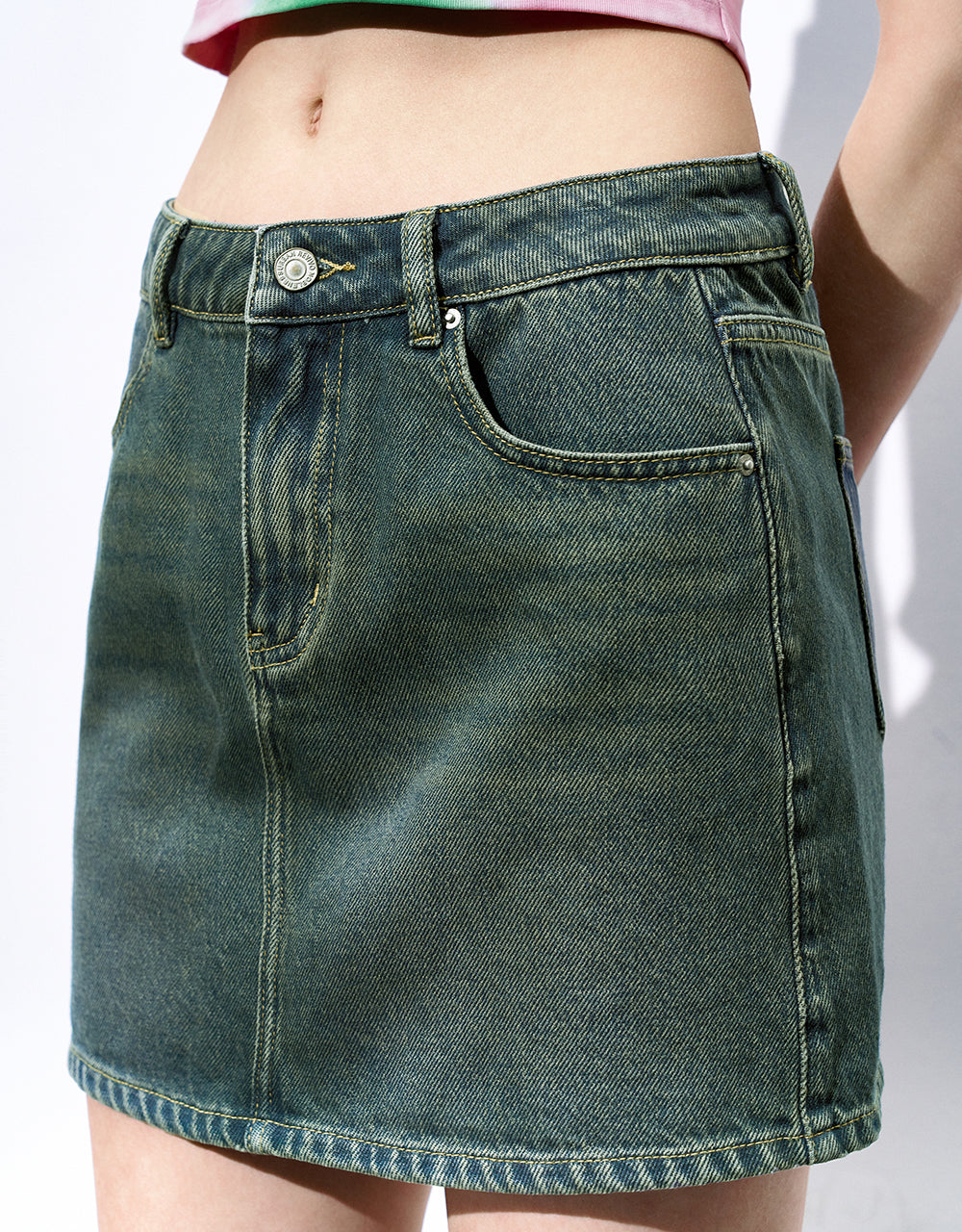 Mini A-Line Denim Skirt