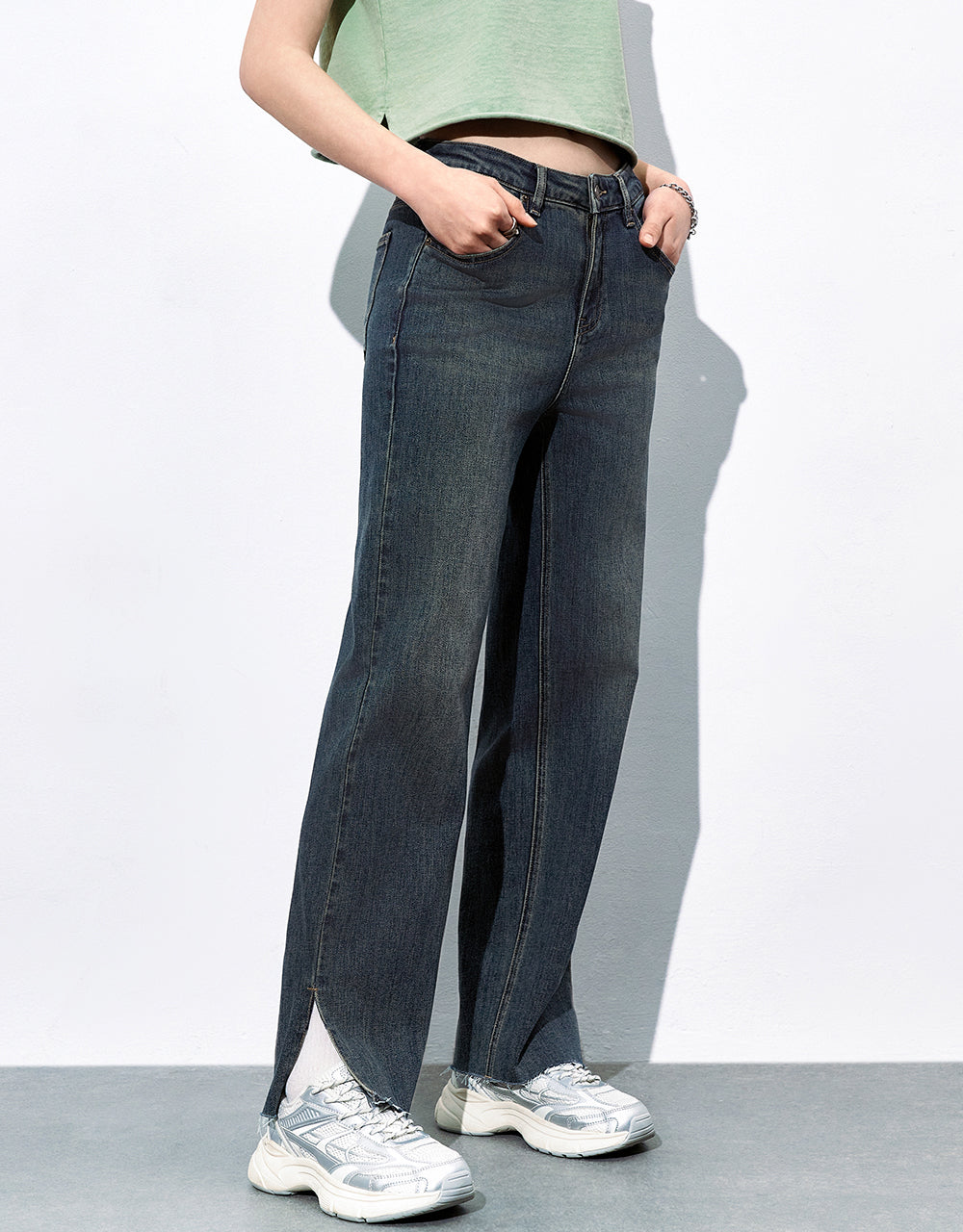 Split Hem Jeans