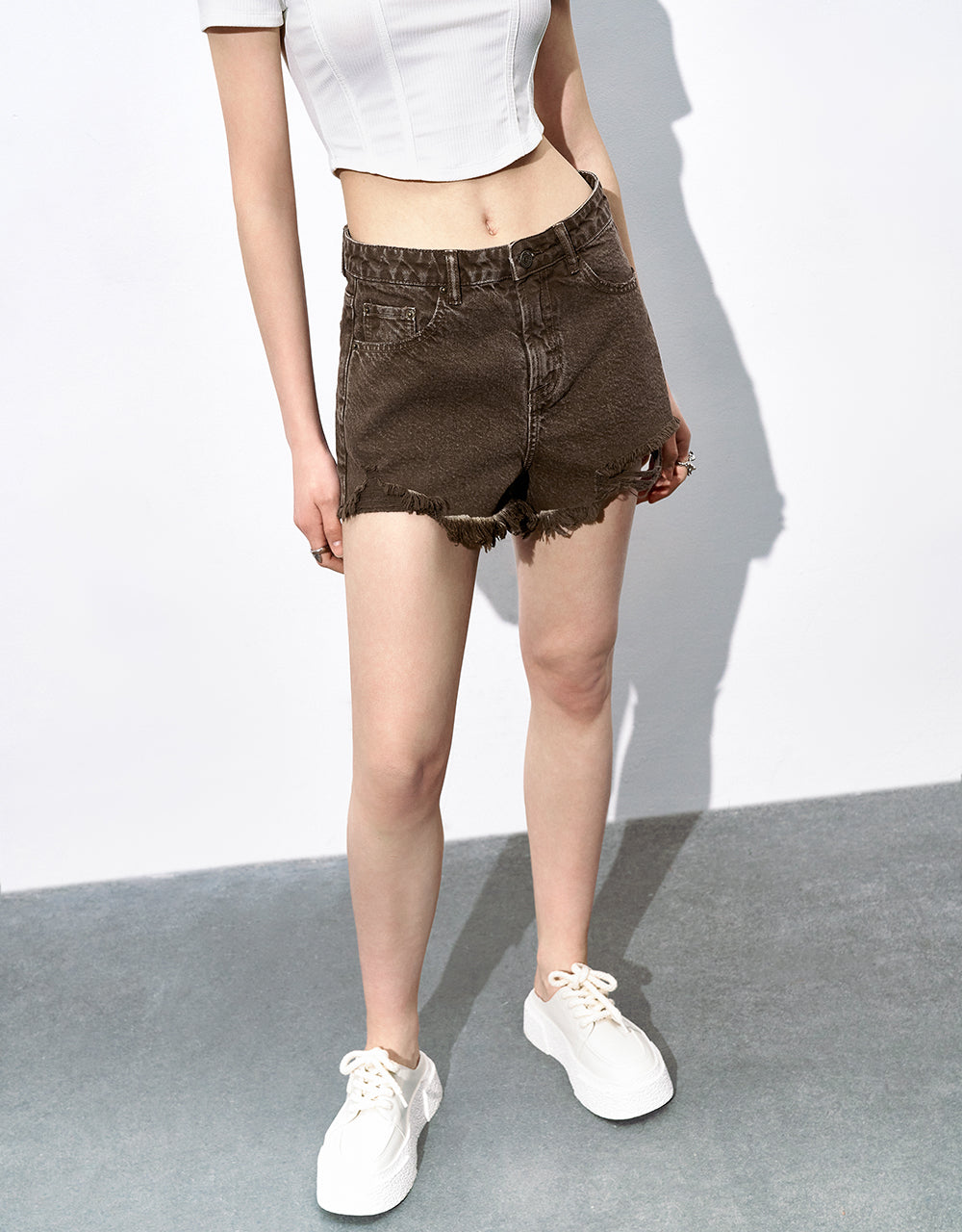 Raw Hem Denim Shorts