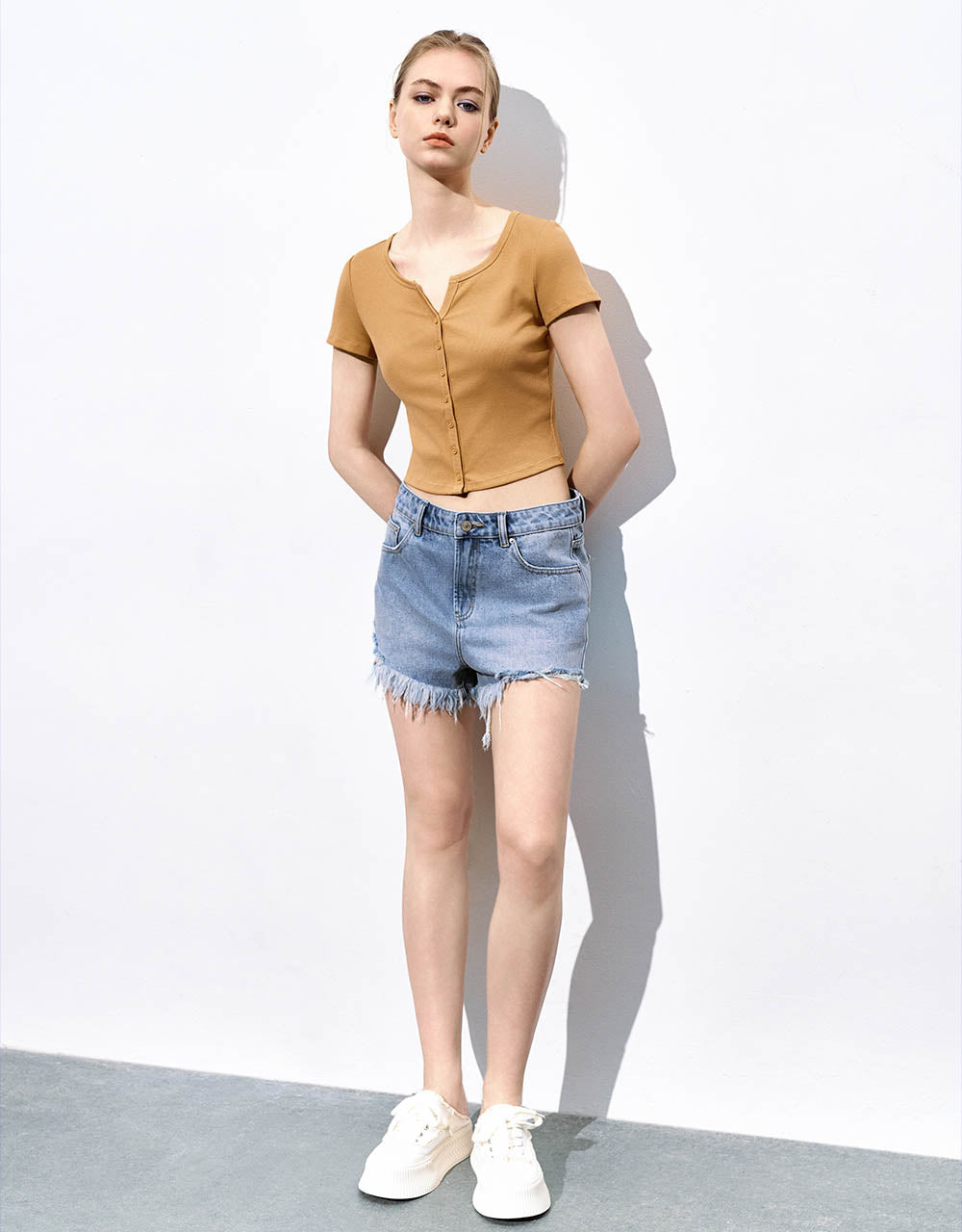 Raw Hem Denim Shorts