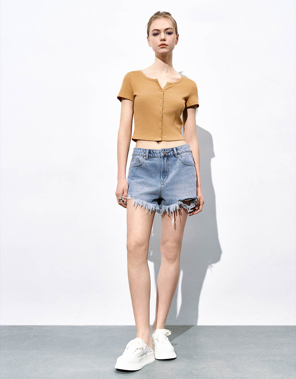 Raw Hem Denim Shorts