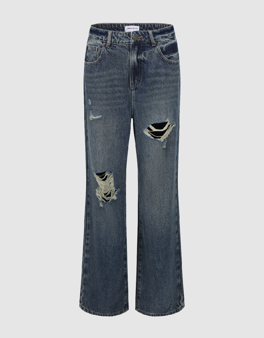 Ripped Wide-Leg Pants Jeans