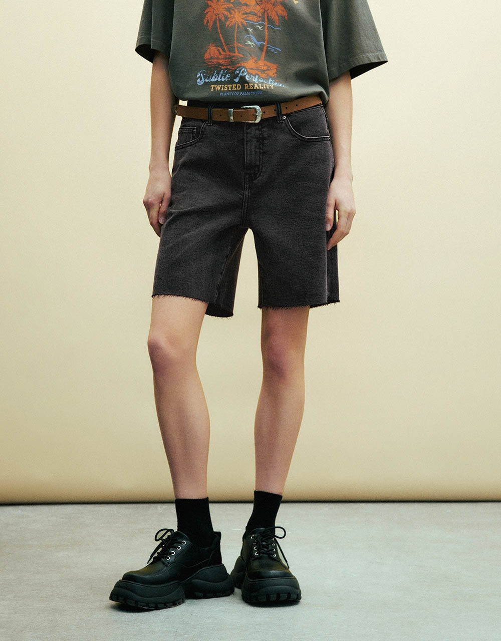 Raw Hem Denim Shorts