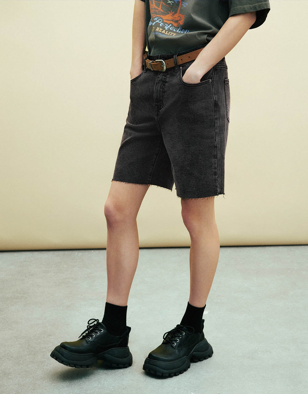 Raw Hem Denim Shorts