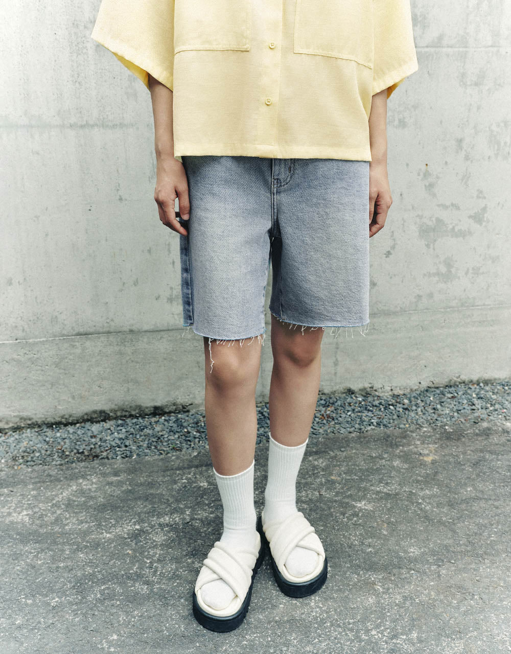 Raw Hem Denim Shorts