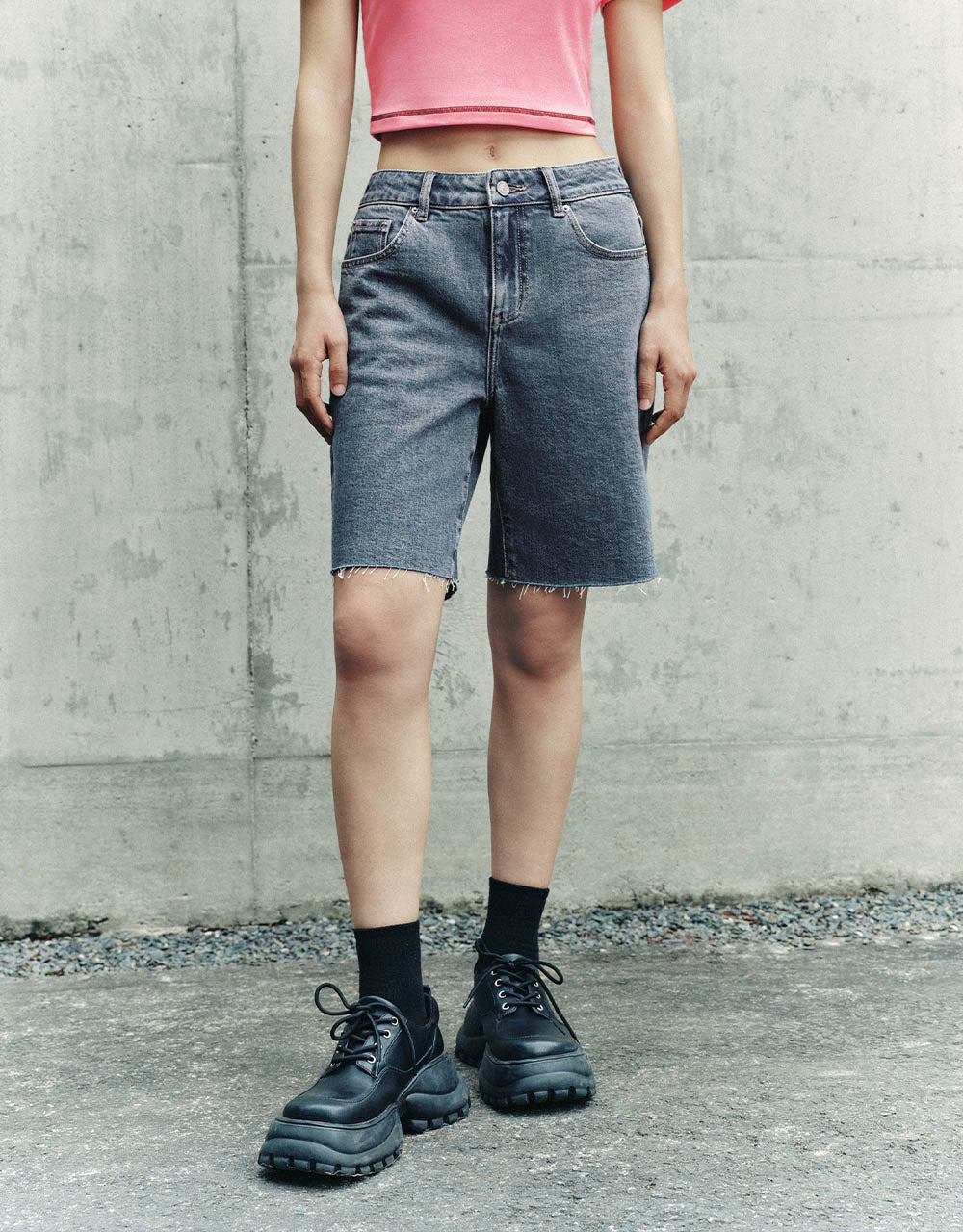 Raw Hem Denim Shorts