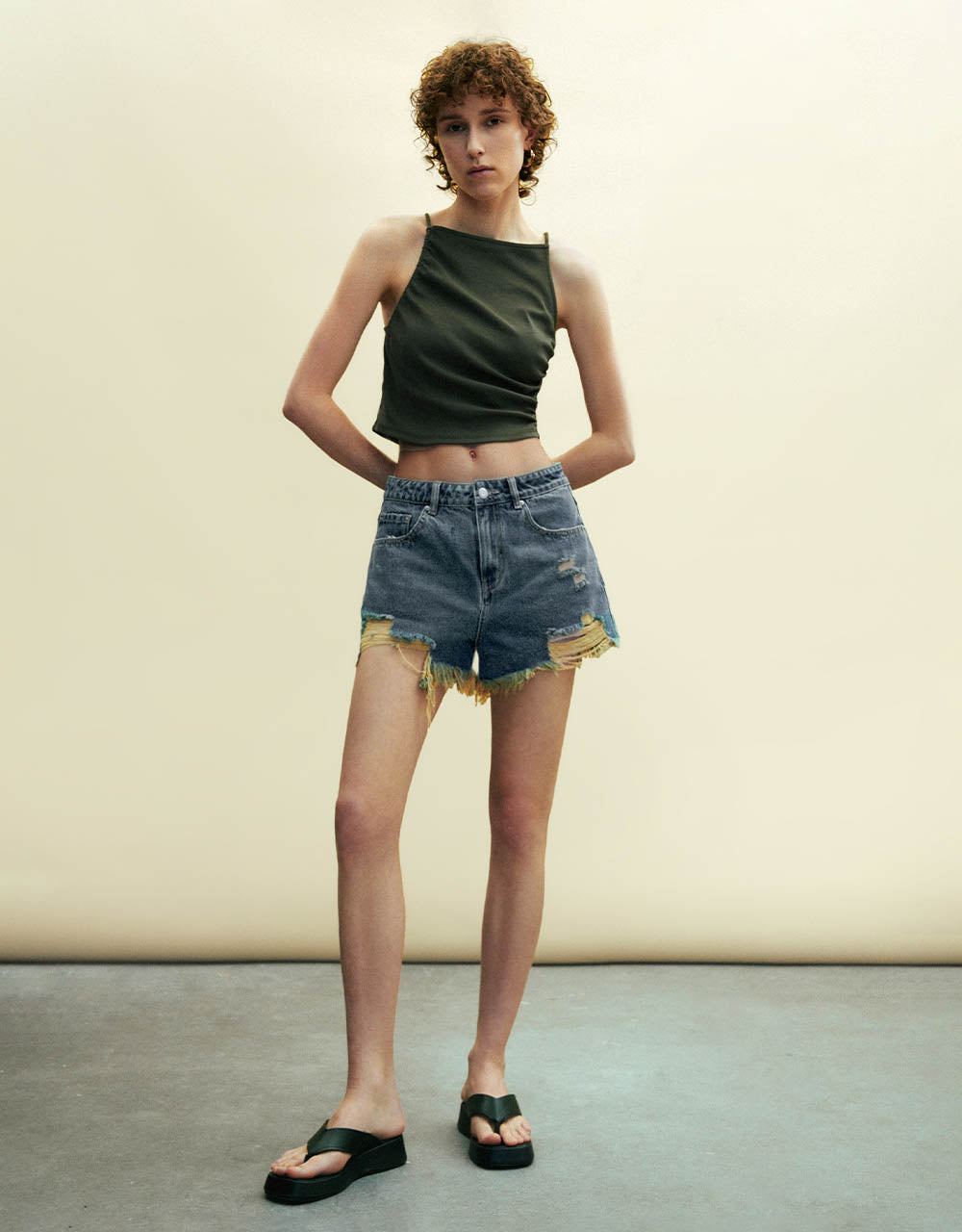 Raw Hem Denim Shorts