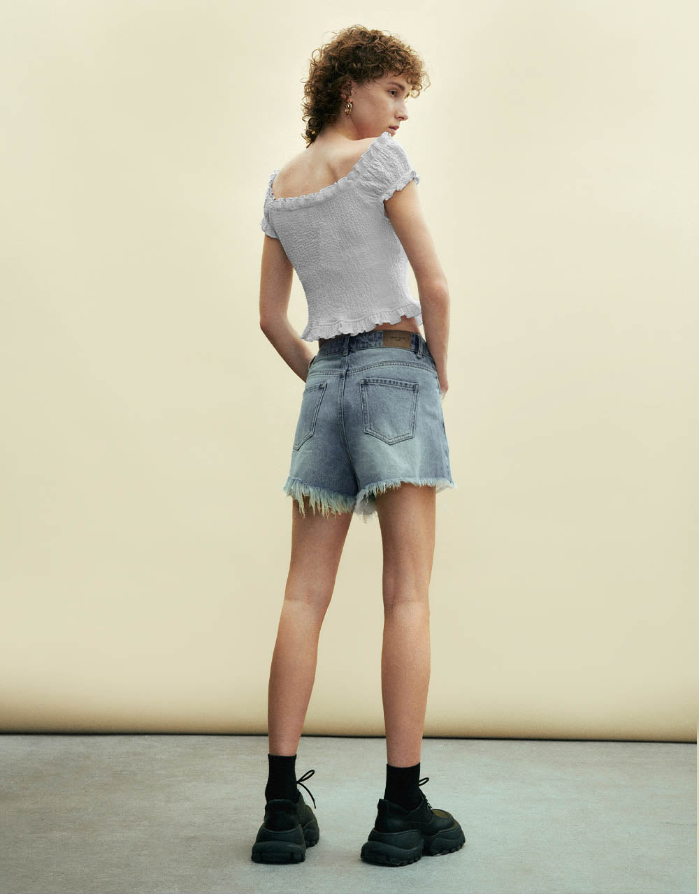 Raw Hem Denim Shorts