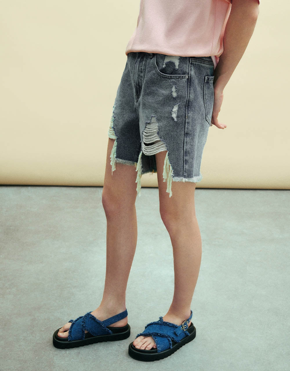 Raw Hem Denim Shorts