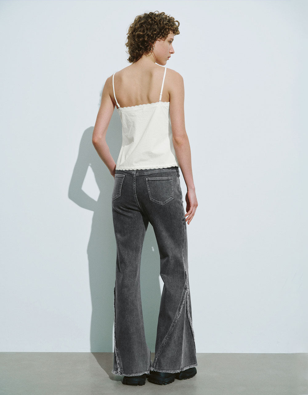 Raw Hem Flare Jeans