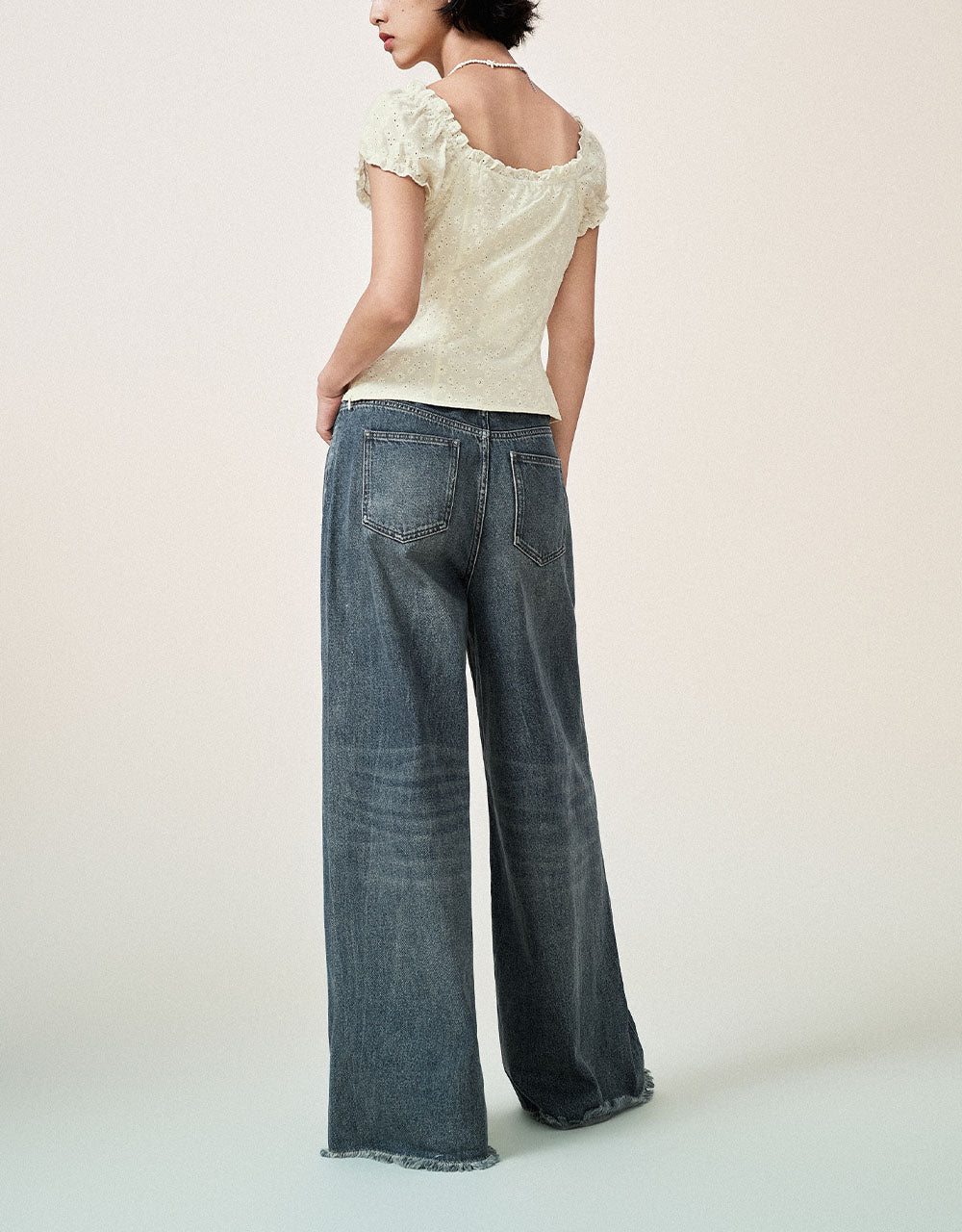 Raw Hem Straight Jeans