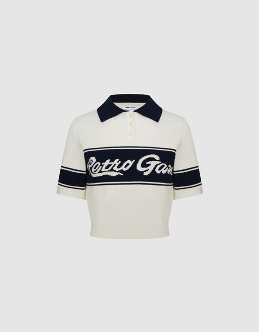 Letters Polo Knitted T-Shirt