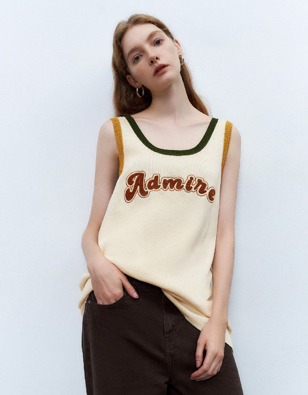 Crew Neck Knitted Tank Top