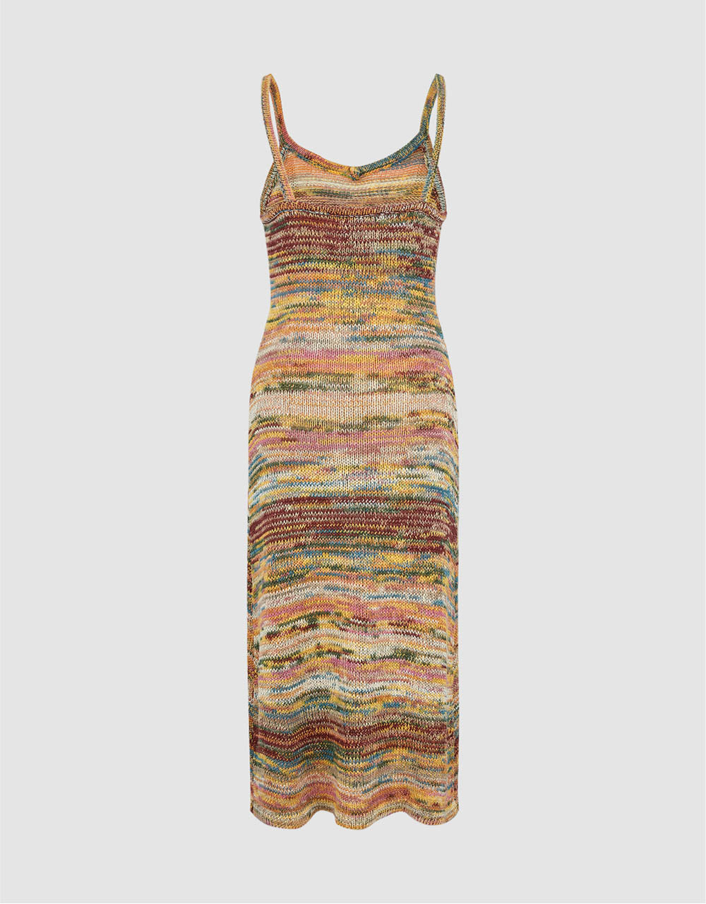 Striped V-Neck Knitted Cami Dress