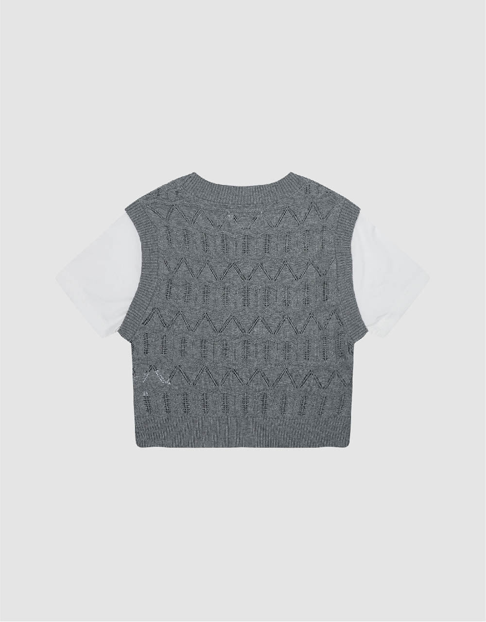 2 In 1 Crew Neck Knitted T-Shirt