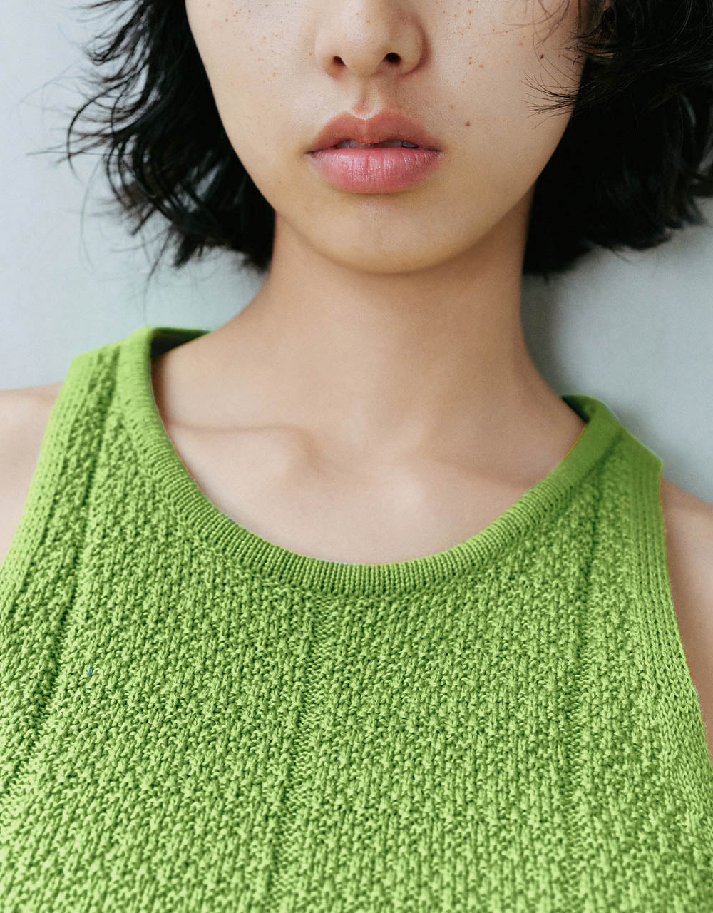 Crew Neck Knitted Tank Top